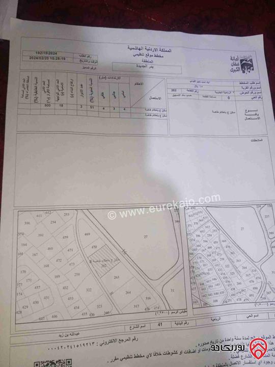 قطعة أرض مساحة 1719م للبيع في عمان - وادي السير