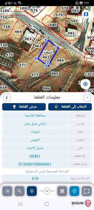 قطعتين ارض للبيع في البيضاء – عمان قرب شركة الغاز سعر القطعة 36000 ألف