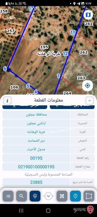 أرض مساحة 4300م للبيع في عجلون - الوهادنه