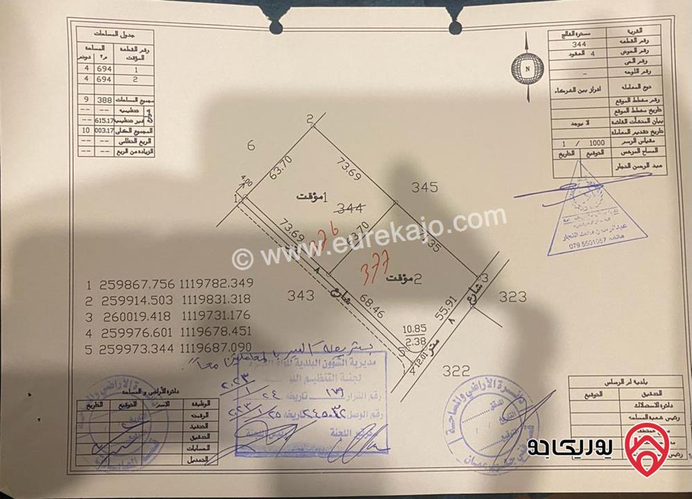 قطعة ارض مساحة 3500م للبيع في عمان - الجيزة مسترة الفالج حوض العقود من اراضي جنوب عمان خلف المطار و بجانب المشاريع