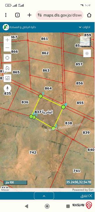 قطعة ارض لقطة للاستثمار مساحة 10 دونم للبيع من أراضي المفرق - في البشرية/البادية الشمالية 