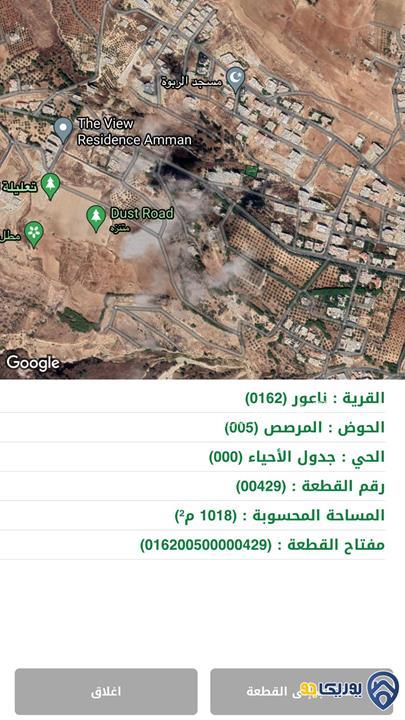 ارض مساحة 1018م للبيع في ناعور-عمان