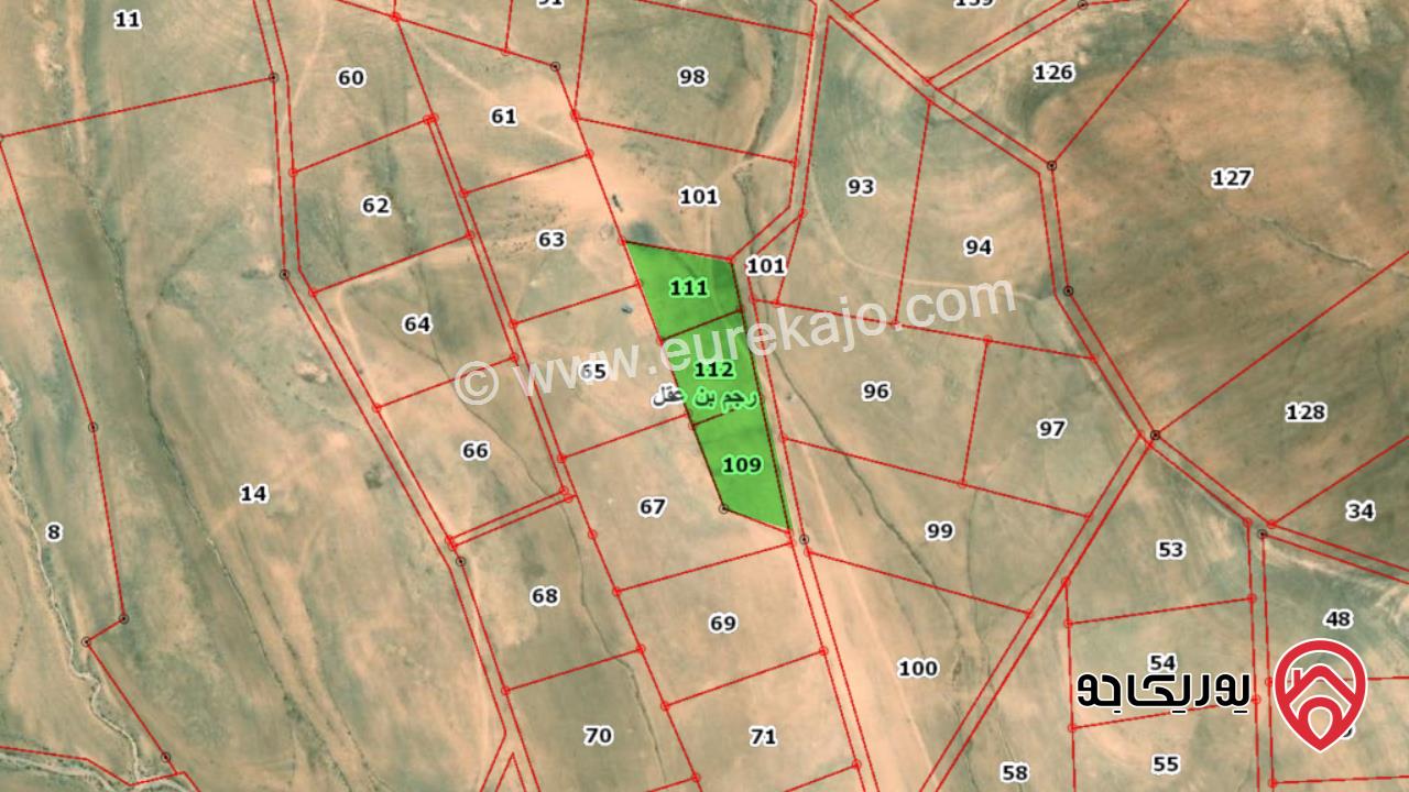 قطعة ارض مساحة 3951م للبيع في عمان - رجم بن عقل حوض البيار من اراضي الموقر 