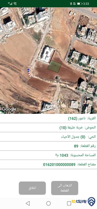 قطعة أرض مساحة 1049م للبيع في مرج الحمام 