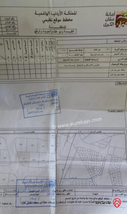 قطعة أرض مساحة 300م على شارعين للبيع في عمان - ابو علندا 