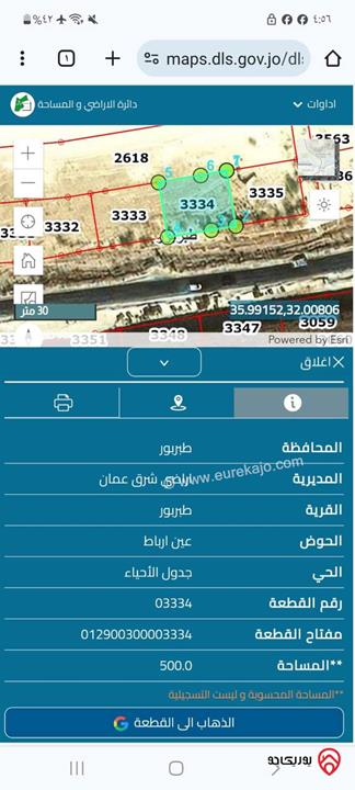 أرض للبيع مساحة 500م في عمان - طبربور