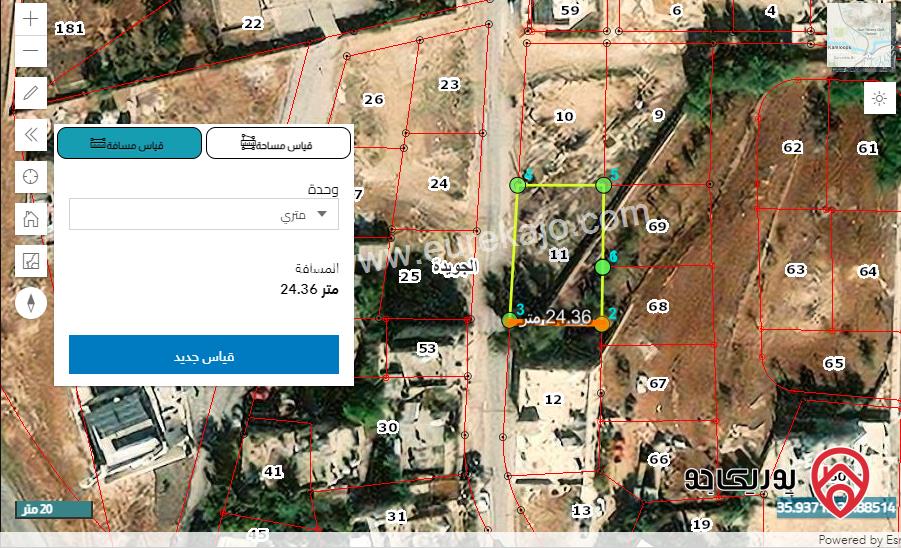 قطعة ارض استثمارية مساحة 780م للبيع في عمان - الجويدة