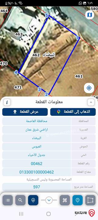 قطعتين ارض للبيع في البيضاء – عمان قرب شركة الغاز سعر القطعة 36000 ألف