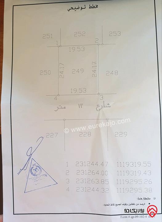 قطعة ارض مساحة 472م للبيع في منطقة نتل, حوض ام السمسم من اراضي جنوب عمان