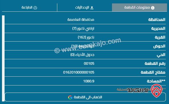 قطعة أرض مساحة 1090م للبيع في عمان - مرج الحمام