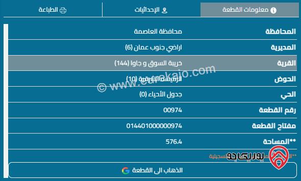 قطعة أرض مساحة 576م للبيع في جاوا	