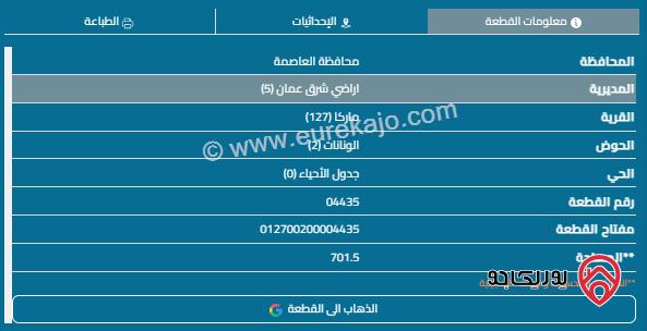 قطعة أرض مساحة 692م للبيع في ماركا 