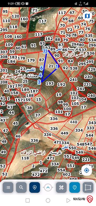 قطعة أرض مساحة 10 دونم للبيع في الزرقاء - غريسا من أراضي المفرق