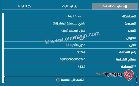 قطعة ارض مساحة 443م للبيع في عمان - ماركا 