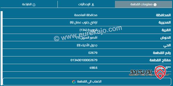 قطعة أرض مساحة 500م للبيع في الجويدة 