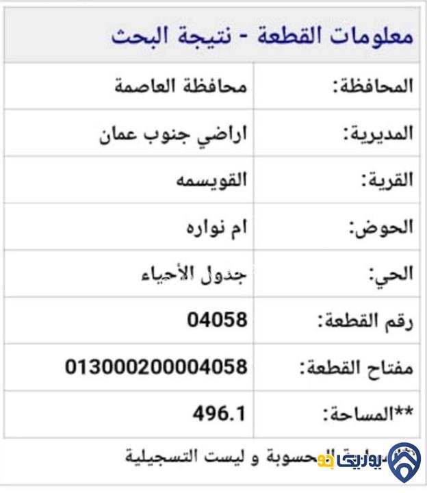 قطعة أرض مساحة 496م للبيع في القويسمة