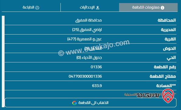 قطعة ارض مساحة 634م للبيع المستعجل في المفرق عين والمعمرية حوض المخيزن قوشان مستقل 