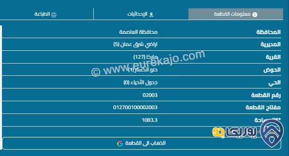 قطعة أرض مساحة 1245م للبيع في ماركا