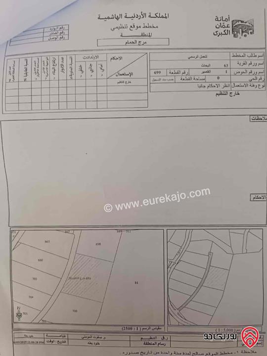 ارض مساحة 6074م للبيع في عمان - منطقة البحاث 