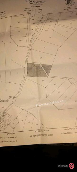 قطعة ارض مساحة 7379م للبيع في السلط - قرية دعم 