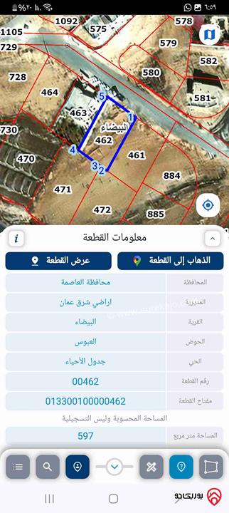 قطعتين ارض للبيع في البيضاء – عمان قرب شركة الغاز سعر القطعة 36000 ألف