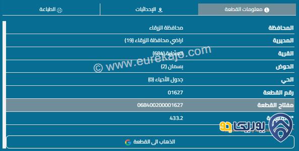 قطعة أرض مساحة 433م للبيع في الزرقاء - مدينة الشرق