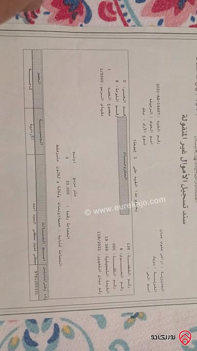 قطعة أرض مساحة 5033م للبيع في عمان - الجيزة قرية بريك حوض الرجيله