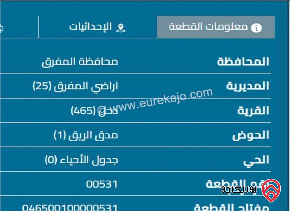 ارض زراعية مساحة 3400م للبيع في المفرق - دحل