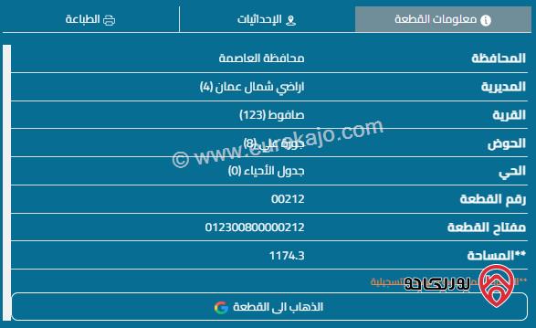 قطعة أرض للبيع في صافوط، حوض 8 جورة علي منطقة ابو مرهف تبعد عن الشارع الرئيسي 500متر ،سكن أ، مساحتها 1205م رقم القطعة 212