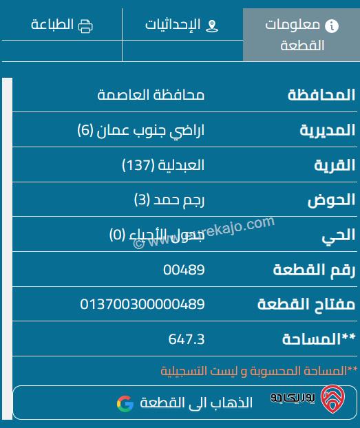 قطعة أرض مساحة 647م للبيع في العبدلية 