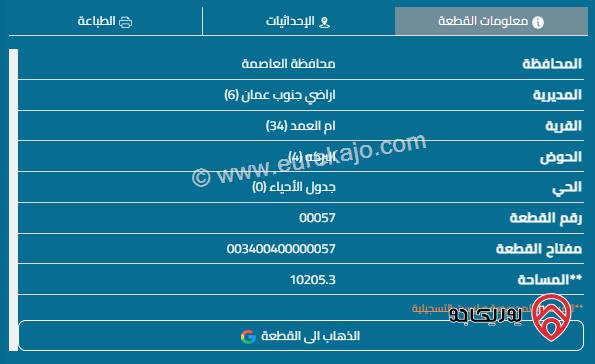 قطعة أرض مساحة 1750م مشتركة للبيع في عمان - ام العمد