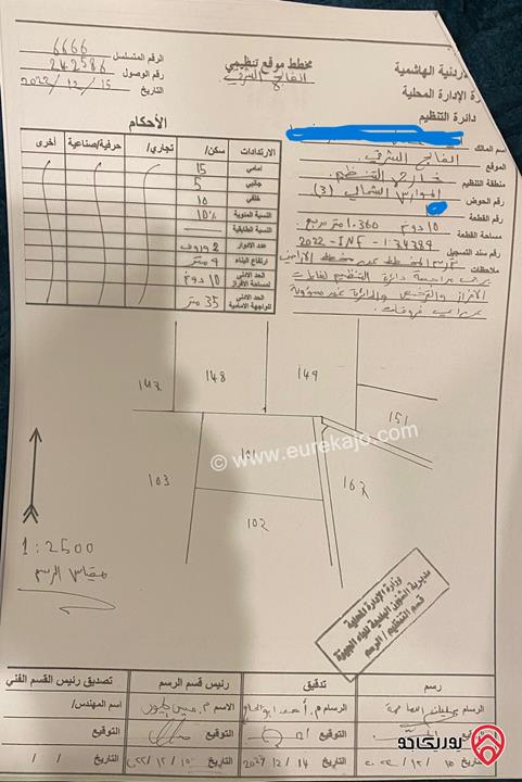 قطعة ارض مساحة 5 دونم في عمان - الجيزة الفالج الشرقي حوض الموارس الشمالي من اراضي جنوب عمان خلف المطار و بالقرب من المدينة الجديدة