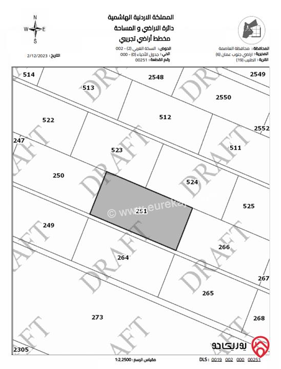 ارض مساحة 10565م للبيع في الطنيب حوض السكة الغربي من اراضي جنوب عمان 