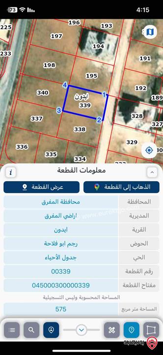 قطعة أرض مساحة 600م للبيع في المفرق - الحي الهاشمي 