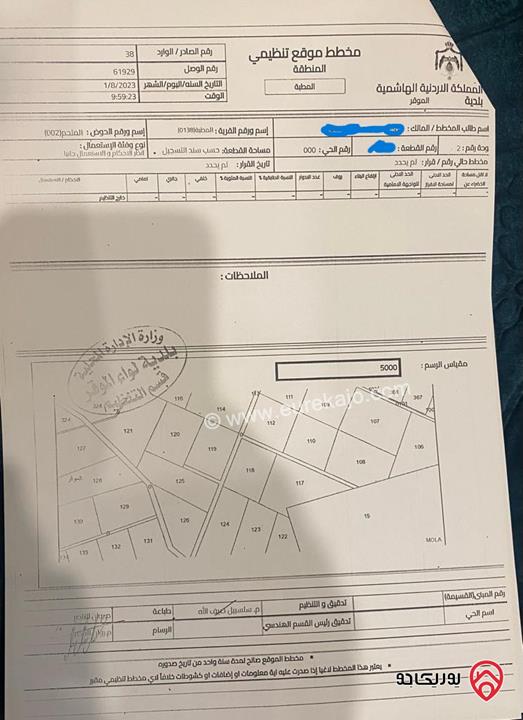 ارض مساحة 5056م للبيع في عمان - المطبة حوض الملحم من اراضي الموقر بجانب المشاريع