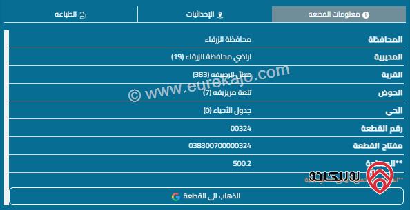 قطعة أرض مساحة 500م للبيع في منطقة النصر 