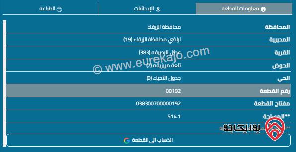 قطعة أرض مساحة 514م للبيع في صالحية العابد - منطقة النصر 