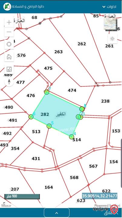 قطعة أرض مساحة 5000م للبيع في جرش الكفير حوض تليل من المالك مباشرة 