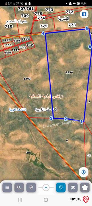 قطعة ارض مساحة 1100 دونم للبيع في المفرق البادية الشماليه الشرقية 