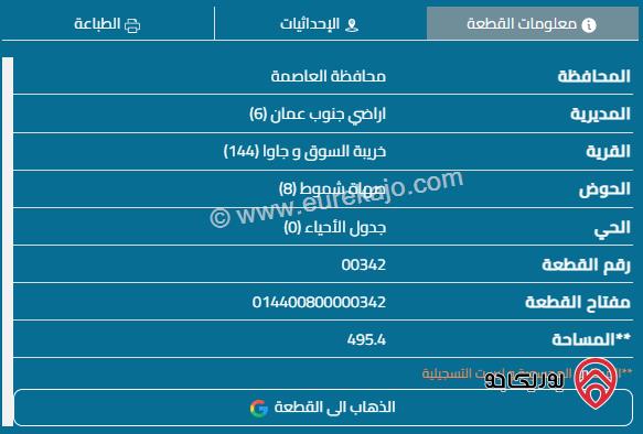 قطعة أرض على شارعين مساحة 492م للبيع في عمان - جاوا بسعر مغري 