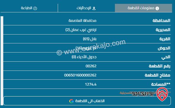 قطعة أرض مساحة 1275م للبيع في عمان - بدر الجديدة زبدا	