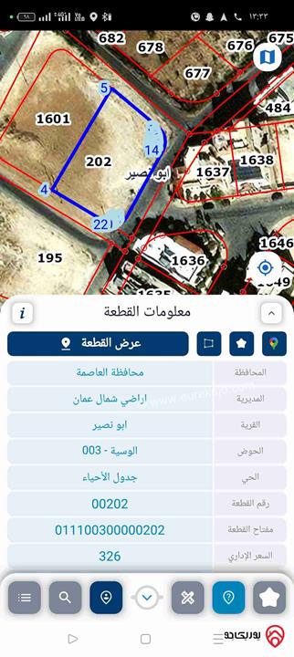 قطعة ارض تجارية مساحة 1500م للبيع بسعر رائع في عمان - أبو نصير