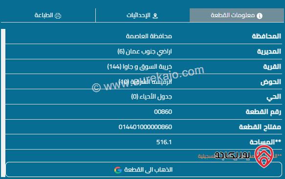 قطعة أرض صخرية مساحة 516 متر مربع قوشان مستقل