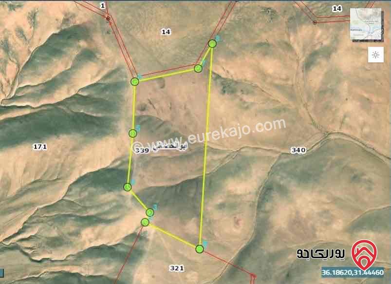 قطعة ارض مساحة 50 دونم للبيع في العاصمة - منطقة ابو الحصاني 