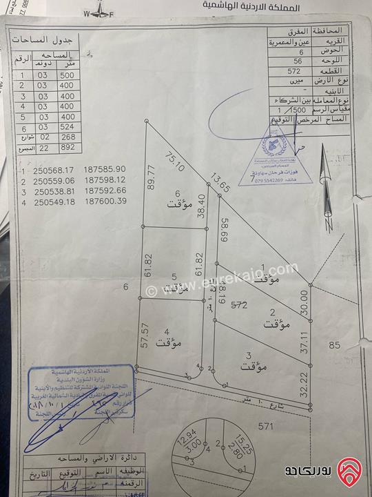 ارض زراعية مساحة 3400م للبيع في المفرق - عين والمعمرية (بلعما)