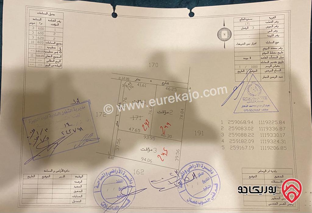 قطعة ارض مساحة 3581م للبيع في عمان - الجيزة مسترة الفالج حوض الرقبان من اراضي جنوب عمان خلف المطار و بجانب المشاريع