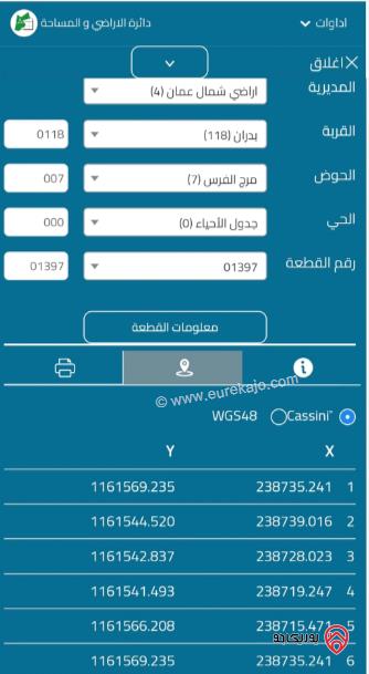 قطعة ارض مساحة 500م للبيع في عمان - شفا بدران