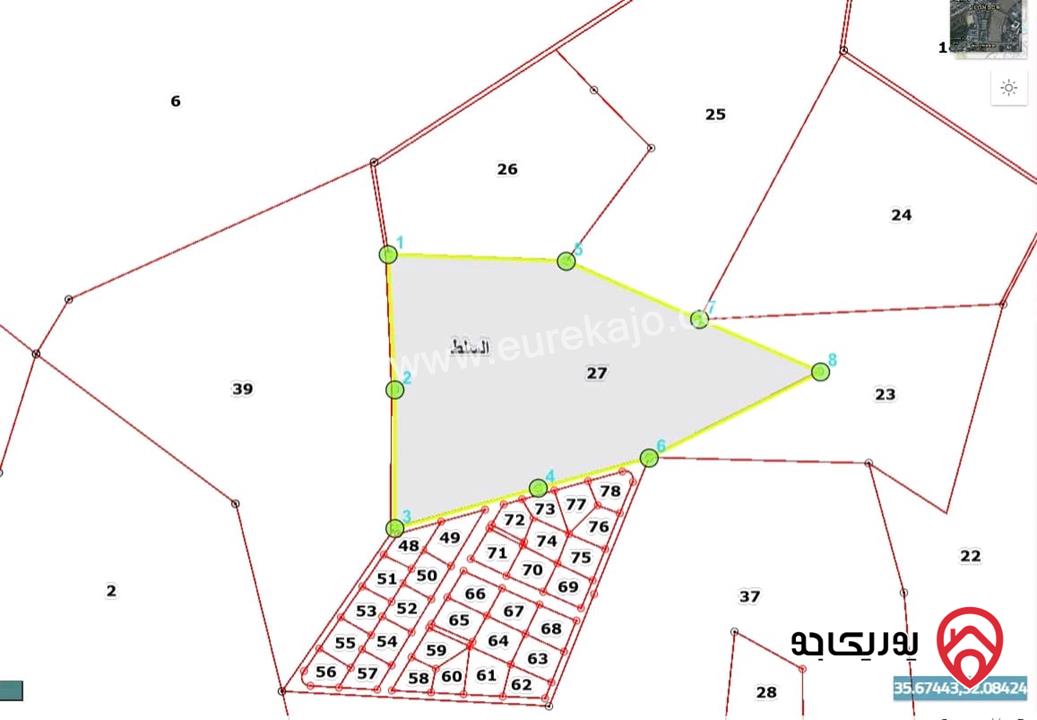 ارض مساحة 10500م للبيع في البلقاء - السلط - الرملة 