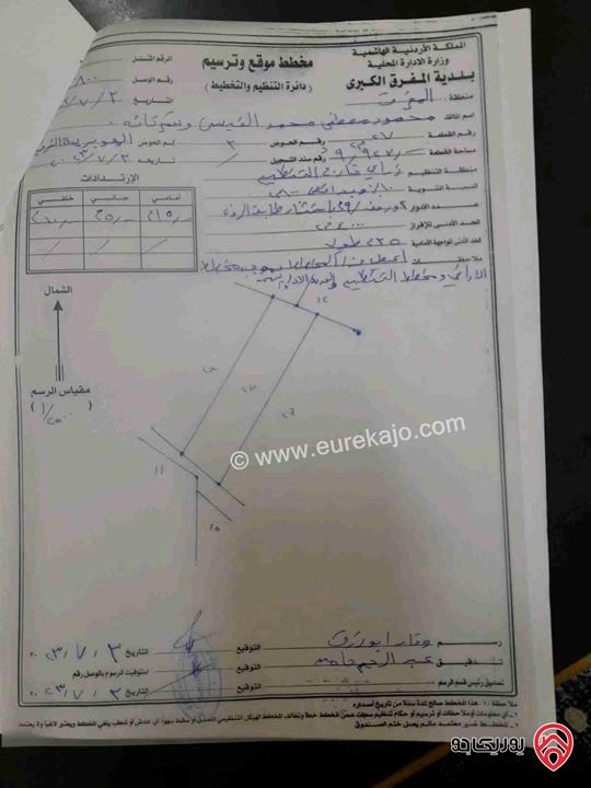 فطعة ارض مساحة 4880م للبيع في المفرق - بمنطقة منشية بني حسن