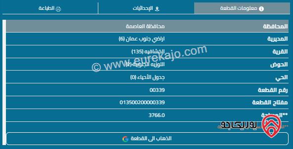 قطعة أرض مساحة 3776م للبيع في الخشافية 